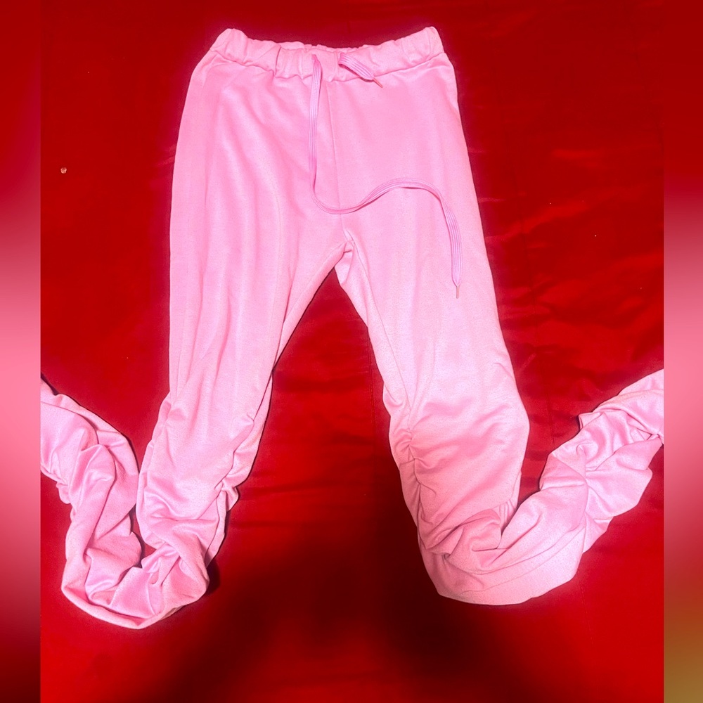 Pink Stacked Joggers. Size: M. Condition: Great